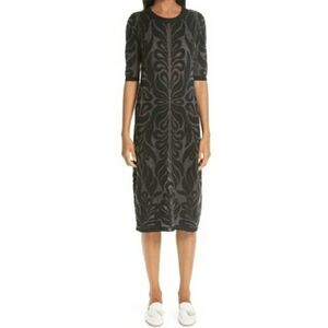 PARTOW INTARSIA KNIT WOOL MIDI DRESS SZ S NEW